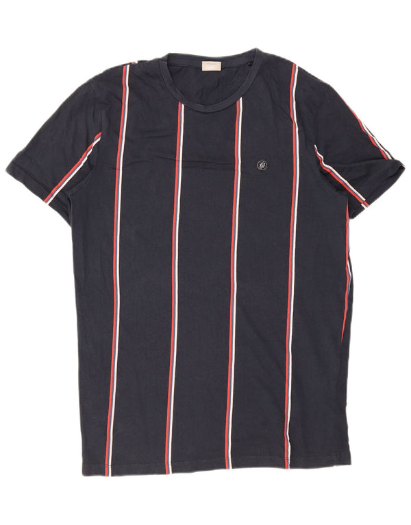Jack & Jones T-shirt da uomo Top in cotone a righe blu navy medio