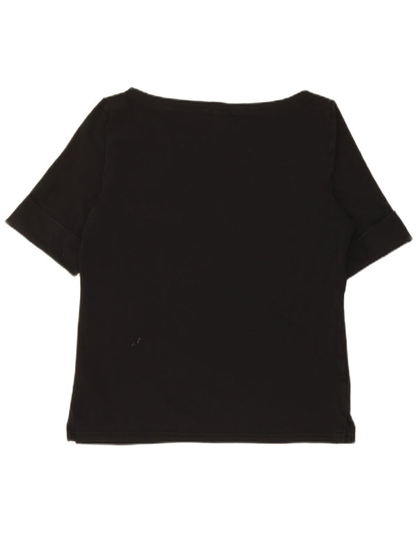 T-shirt da donna Ralph Lauren Top UK 14 grande cotone nero