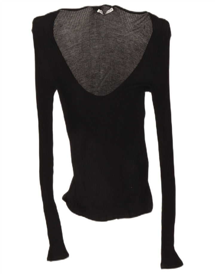 Top Zara da donna a maniche lunghe UK 12 medio nero