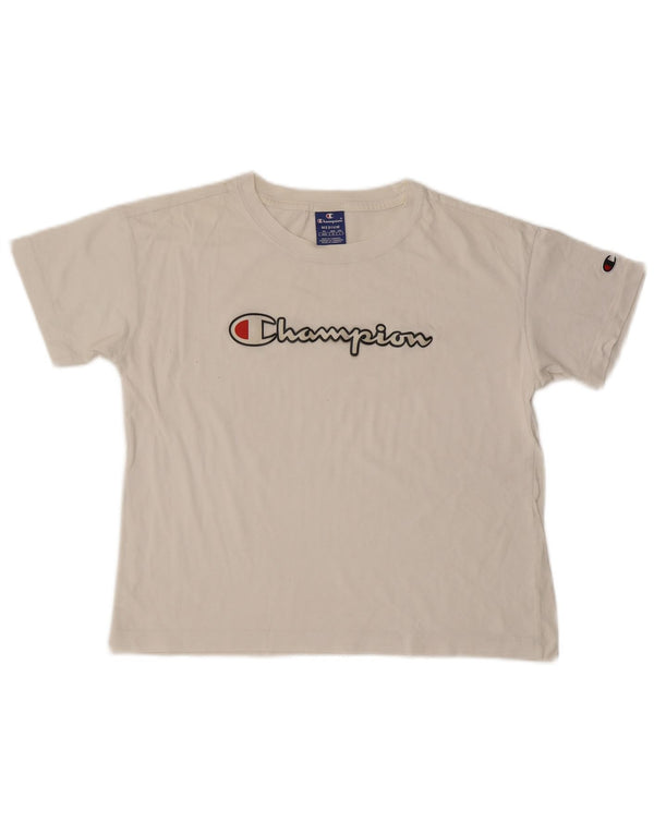 T-shirt grafica corta da donna Champion UK 14 Medium White