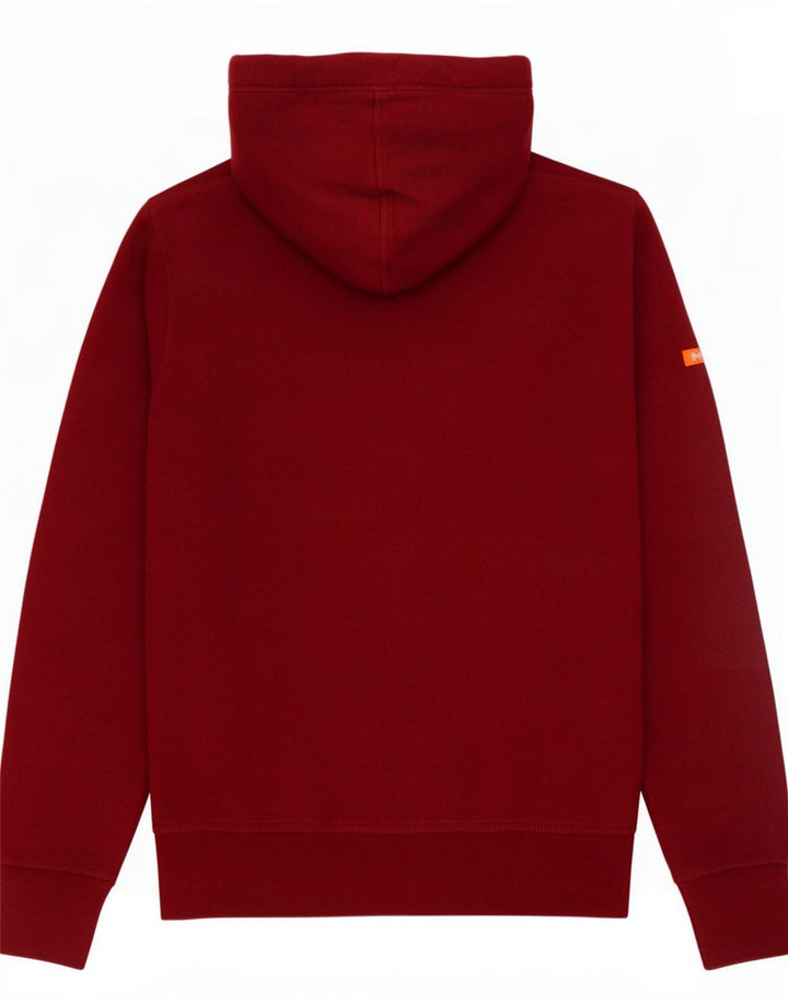 Maglione con cappuccio e zip da uomo Superdry in cotone rosso medio