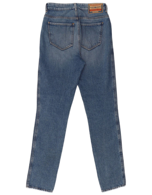 Jeans dritti slim a vita alta da donna Diesel W26 L30 cotone blu