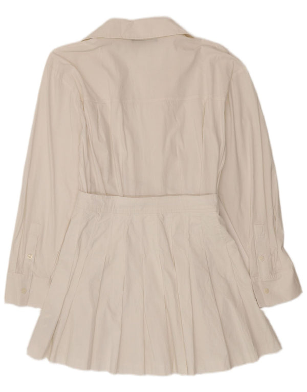 Tutina corta a maniche lunghe da donna Zara UK 10 piccola in cotone bianco
