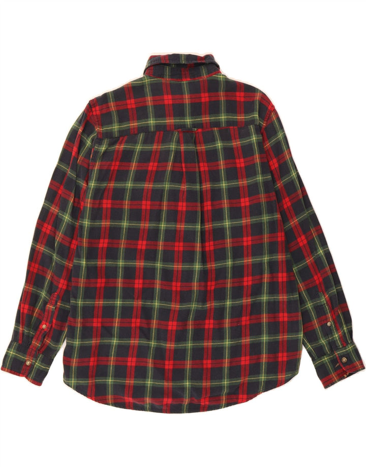 CHAPS Mens Flannel Shirt Medium Navy Blue Check Cotton Vintage Chaps and Second-Hand Chaps from Messina Hembry 