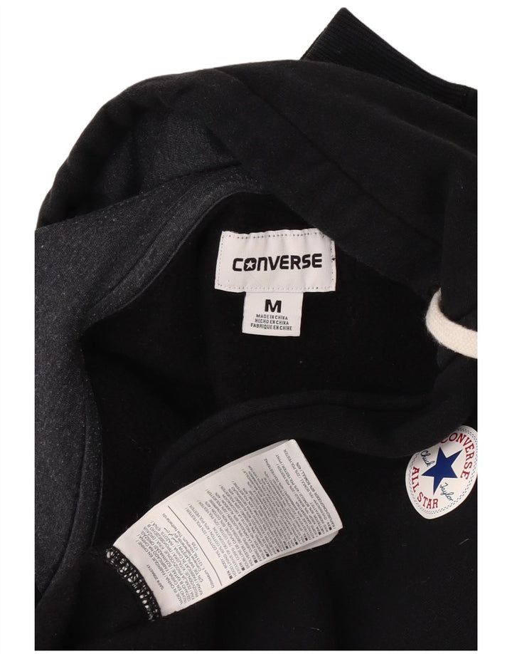 Maglione con cappuccio e zip da donna Converse UK 14 cotone nero medio