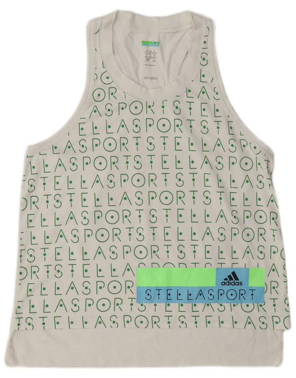 Canotta Adidas Stella Graphic da donna UK 12/14 Medio Bianco