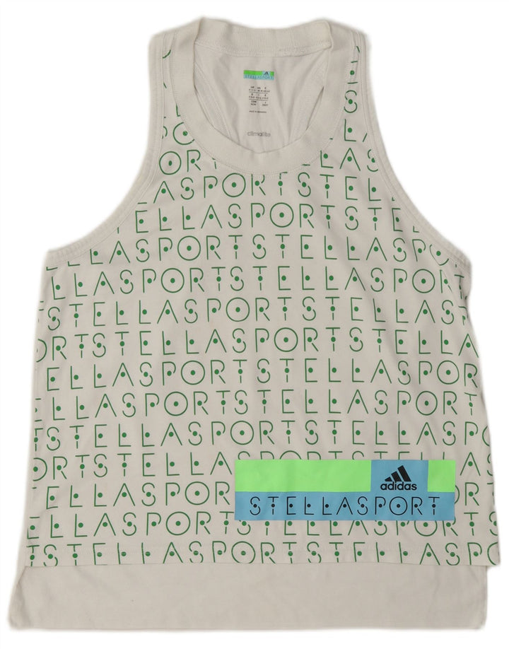 Canotta Adidas Stella Graphic da donna UK 12/14 Medio Bianco