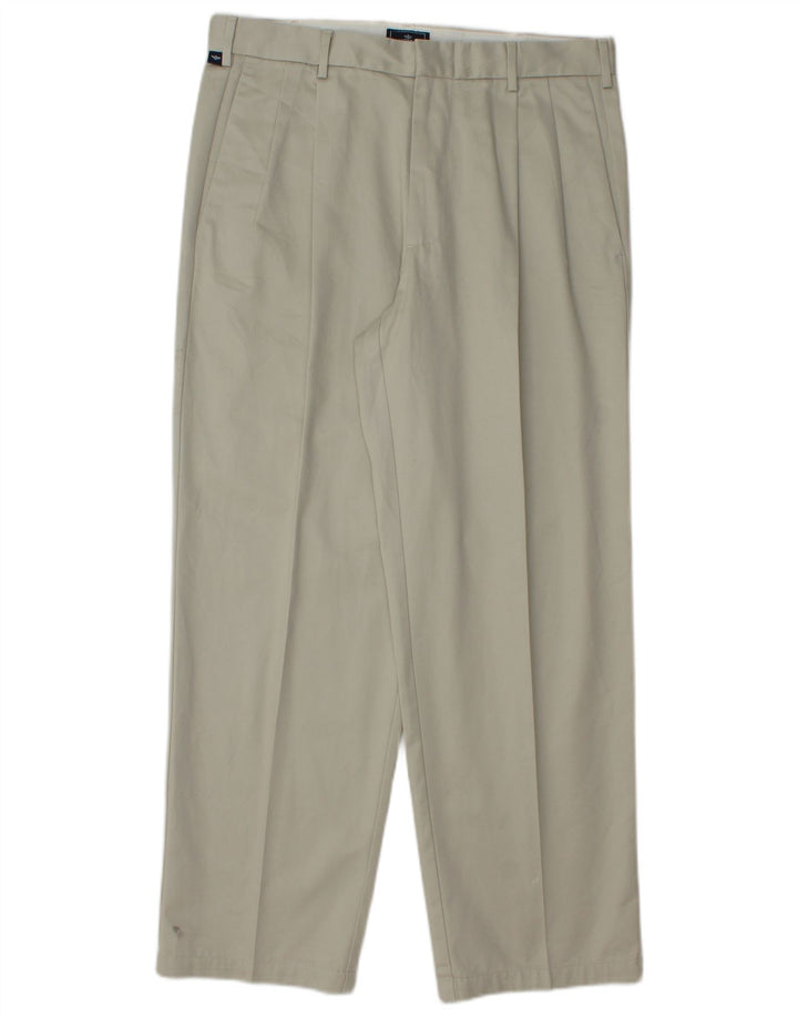 DOCKERS Pantaloni chino da uomo con pegging W32 L29 cotone grigio