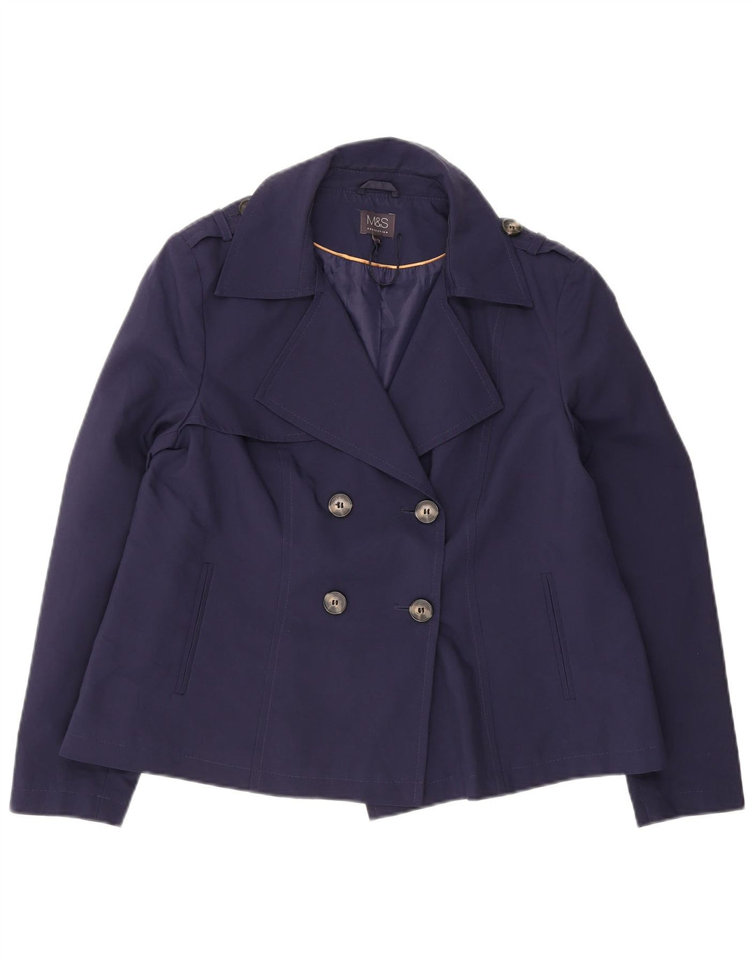 Cappotto da marinaio da donna Marks & Spencer UK 16 grande poliestere blu navy