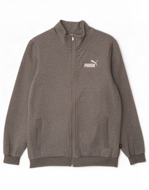 Giacca da ginnastica da uomo Puma Small in cotone chiazzato grigio