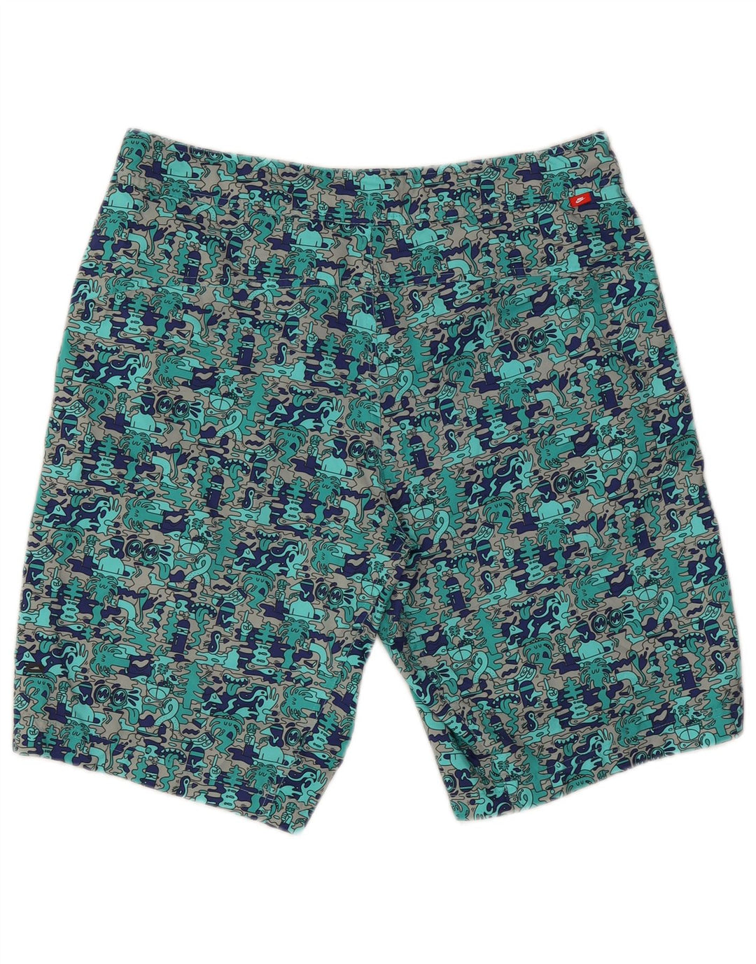 Pantaloncini cargo grafici da uomo Nike W34 Large turchese color block in poliestere