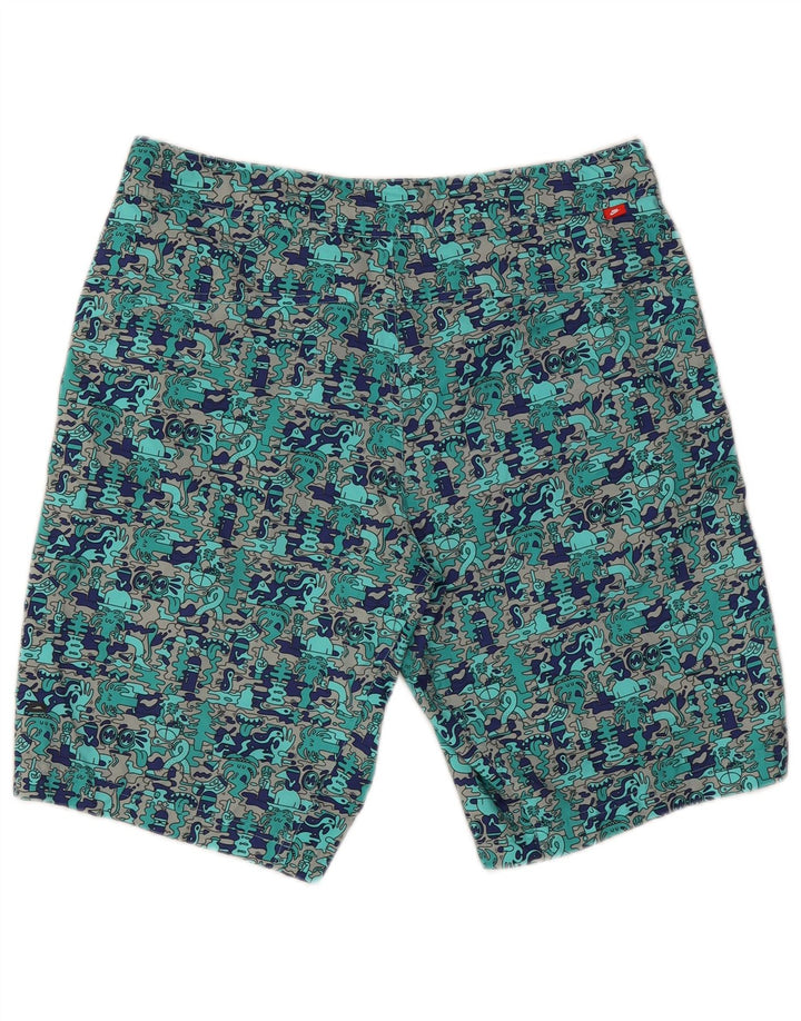 Pantaloncini cargo grafici da uomo Nike W34 Large turchese color block in poliestere