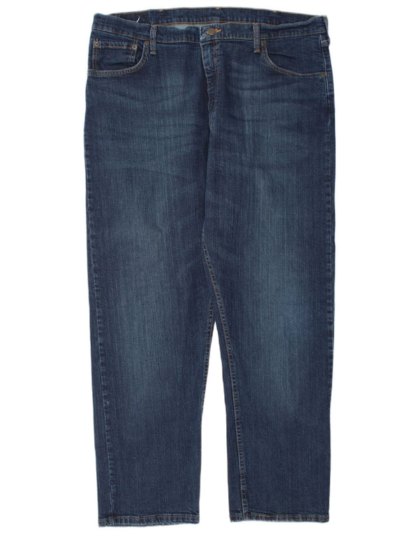 Jeans dritti da uomo Wrangler vestibilità rilassata W40 L30 cotone blu