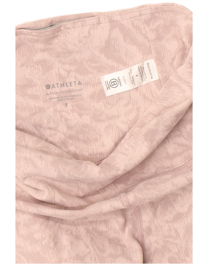 Leggings da donna con motivo astratto Athleta UK 8 piccoli in nylon rosa