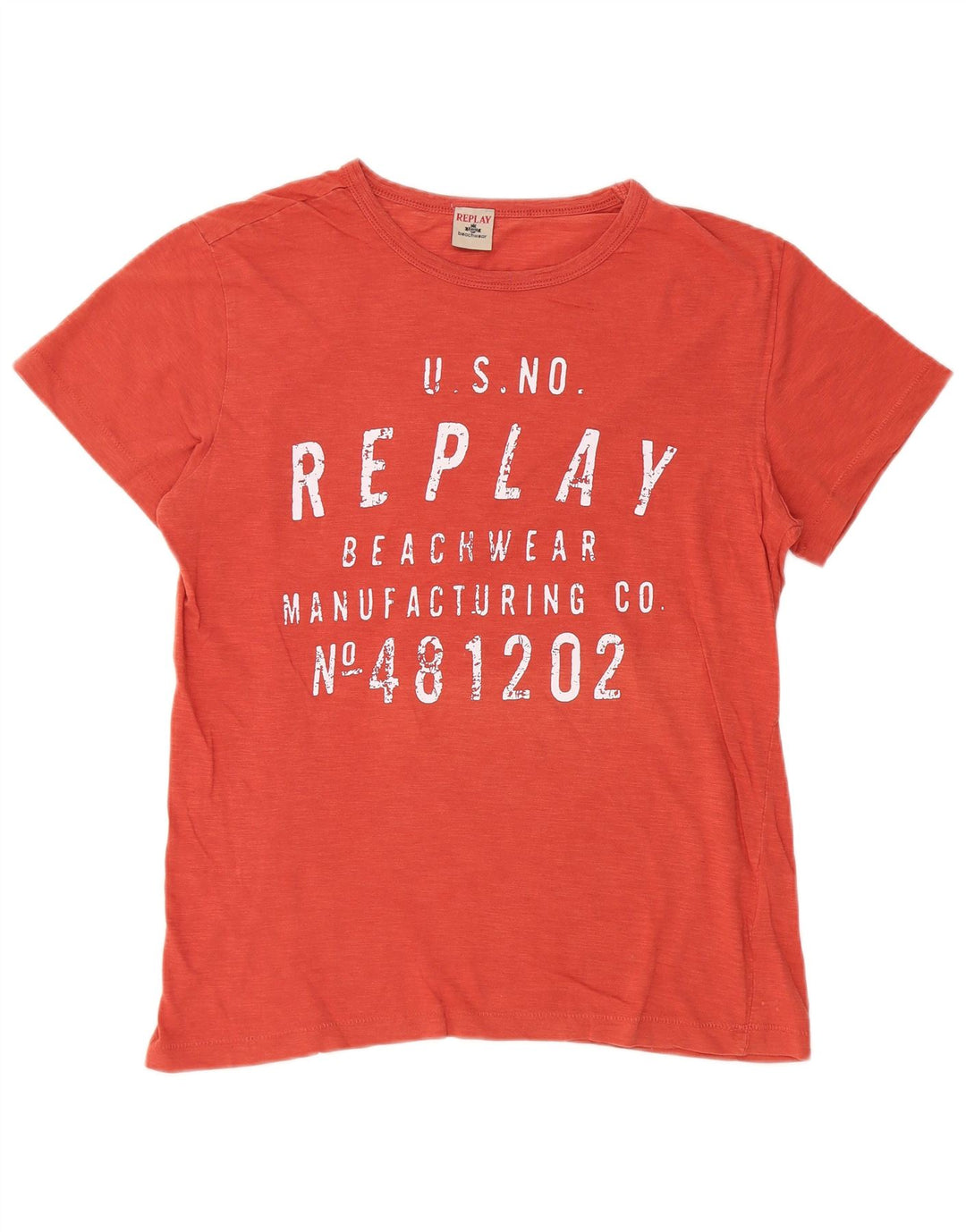 REPLAY Mens Graphic T-Shirt Top Small Red Cotton
