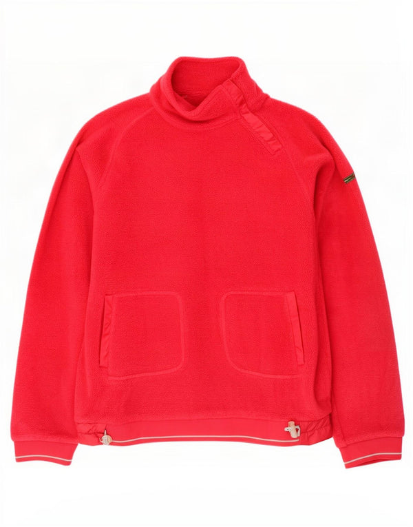 Maglione in pile da donna Champion con zip e collo UK 16 grande rosso poliestere