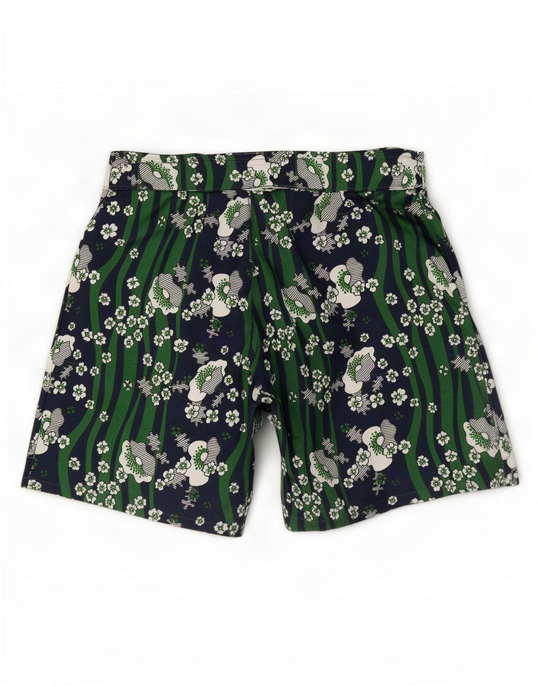 Pantaloncini vintage da donna W32 grandi fiori verdi