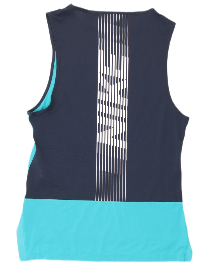 Canotta grafica Nike Dri Fit da donna UK 14 Colorblock blu medio