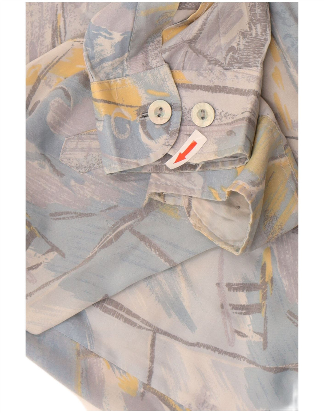 Nuova camicia veloce da uomo C&A taglia 16 grande viscosa geometrica blu