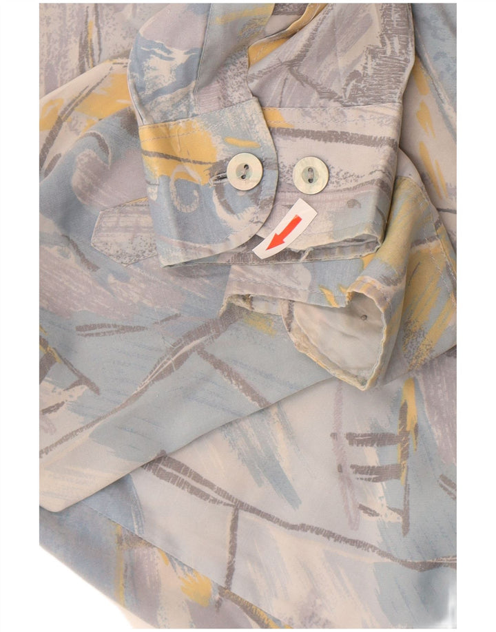 Nuova camicia veloce da uomo C&A taglia 16 grande viscosa geometrica blu