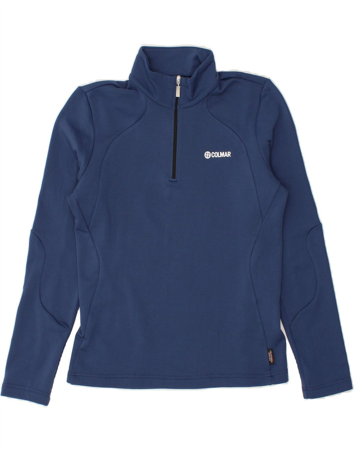 COLMAR Womens Pullover Tracksuit Top UK 14 Medium Navy Blue Polyester Vintage Colmar and Second-Hand Colmar from Messina Hembry 