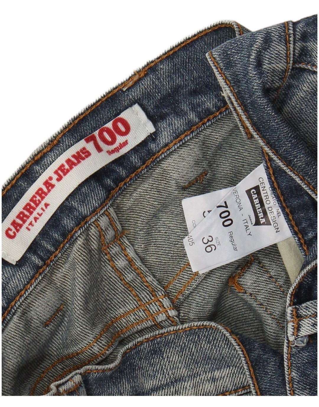 CARRERA Jeans dritti regolari da uomo con lavaggio acido 700 W36 L34 cotone blu