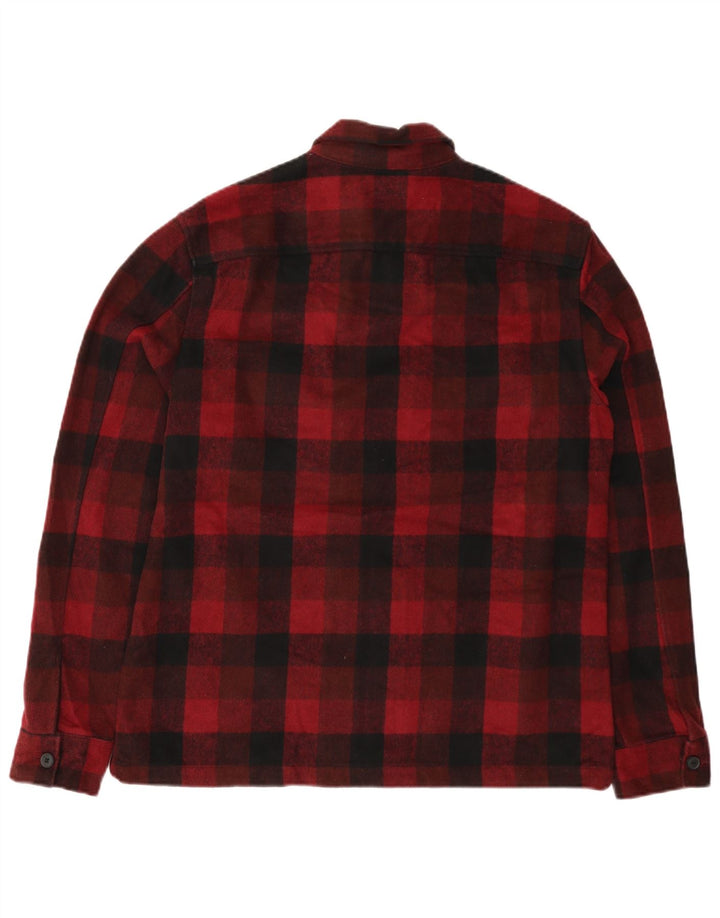 ALL SAINTS Camicia da uomo in flanella XL Poliestere a quadretti rosso