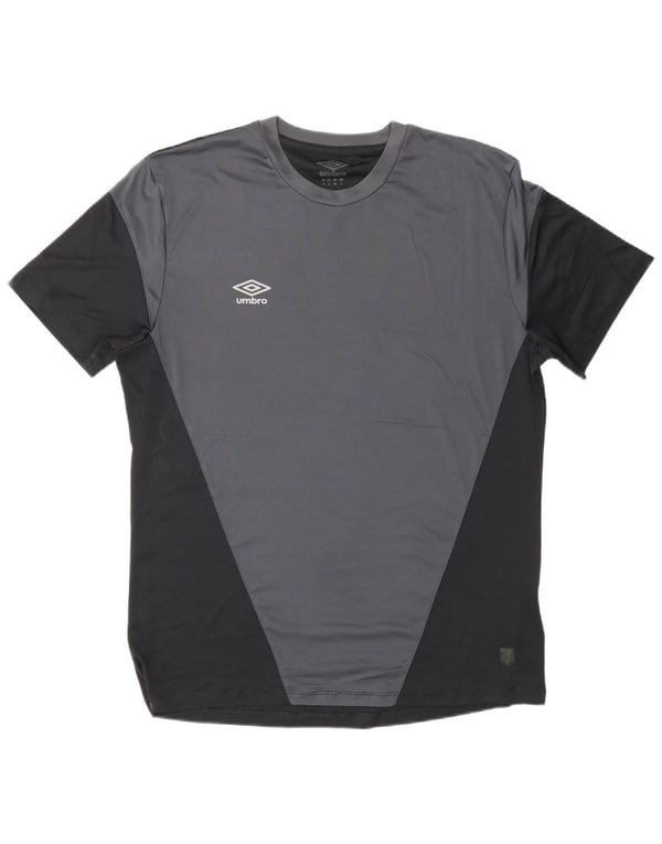 T-shirt da uomo UMBRO Top grande in poliestere color block nero
