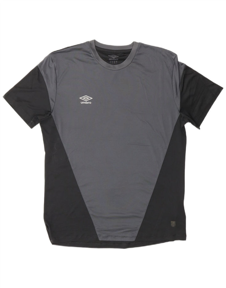 T-shirt da uomo UMBRO Top grande in poliestere color block nero