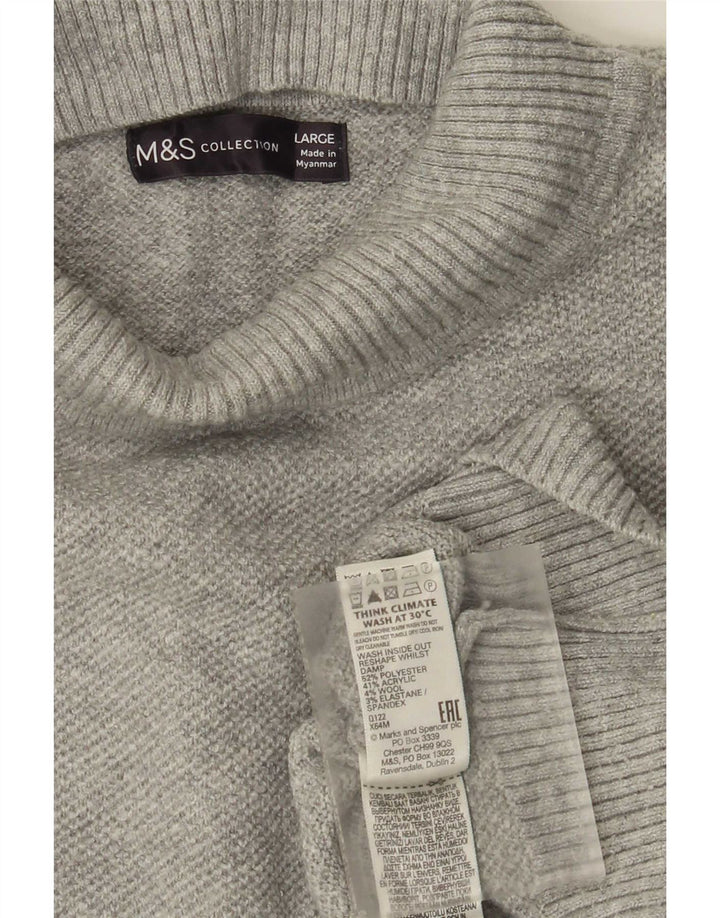 Maglione maglione a collo alto da donna Marks & Spencer UK 16 grande grigio