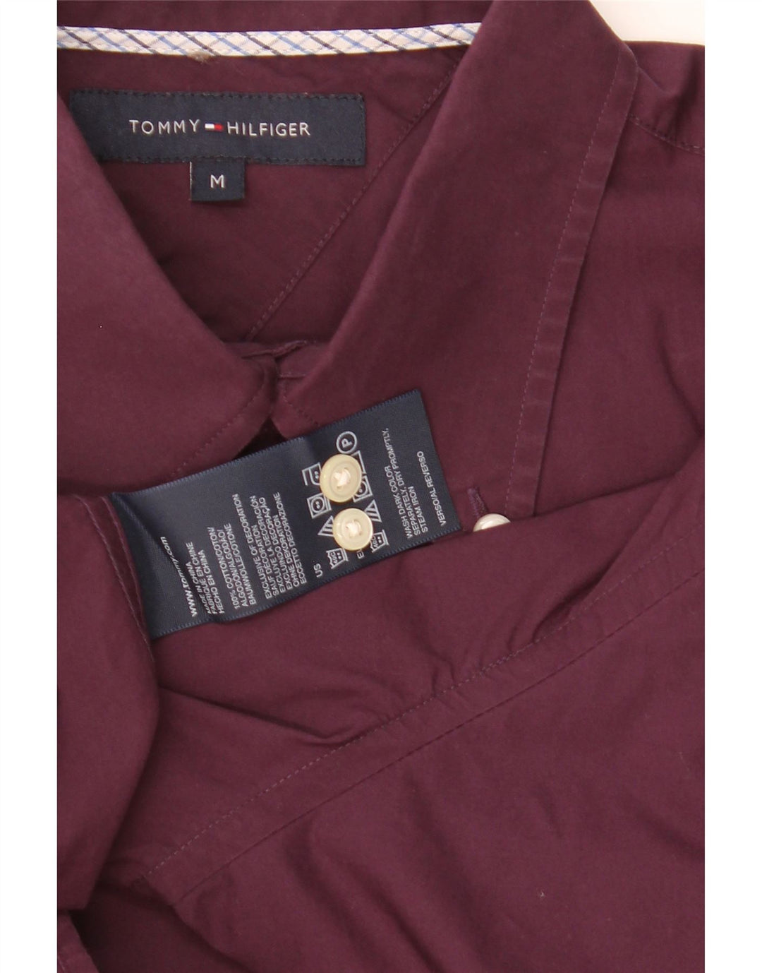Camicia da uomo Tommy Hilfiger cotone viola medio