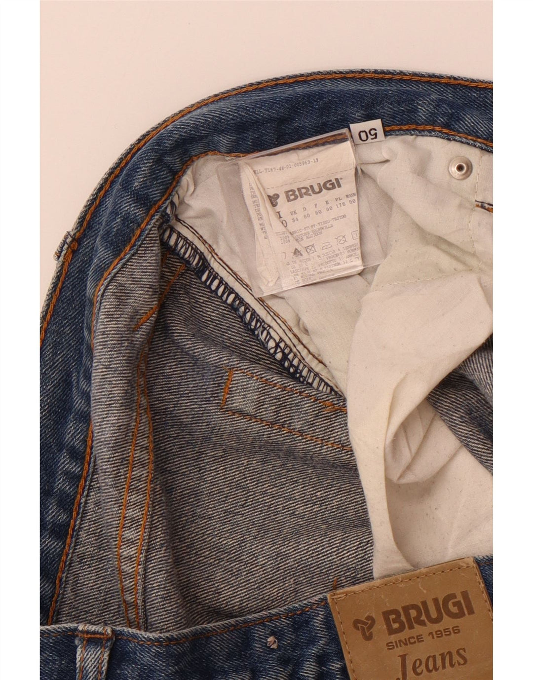Jeans dritti da uomo BRUGI W34 L32 in cotone blu