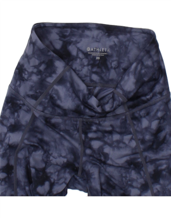 ATHLETA Womens Leggings UK 6 XS Blue Tie Dye Polyester Vintage Athleta and Second-Hand Athleta from Messina Hembry 