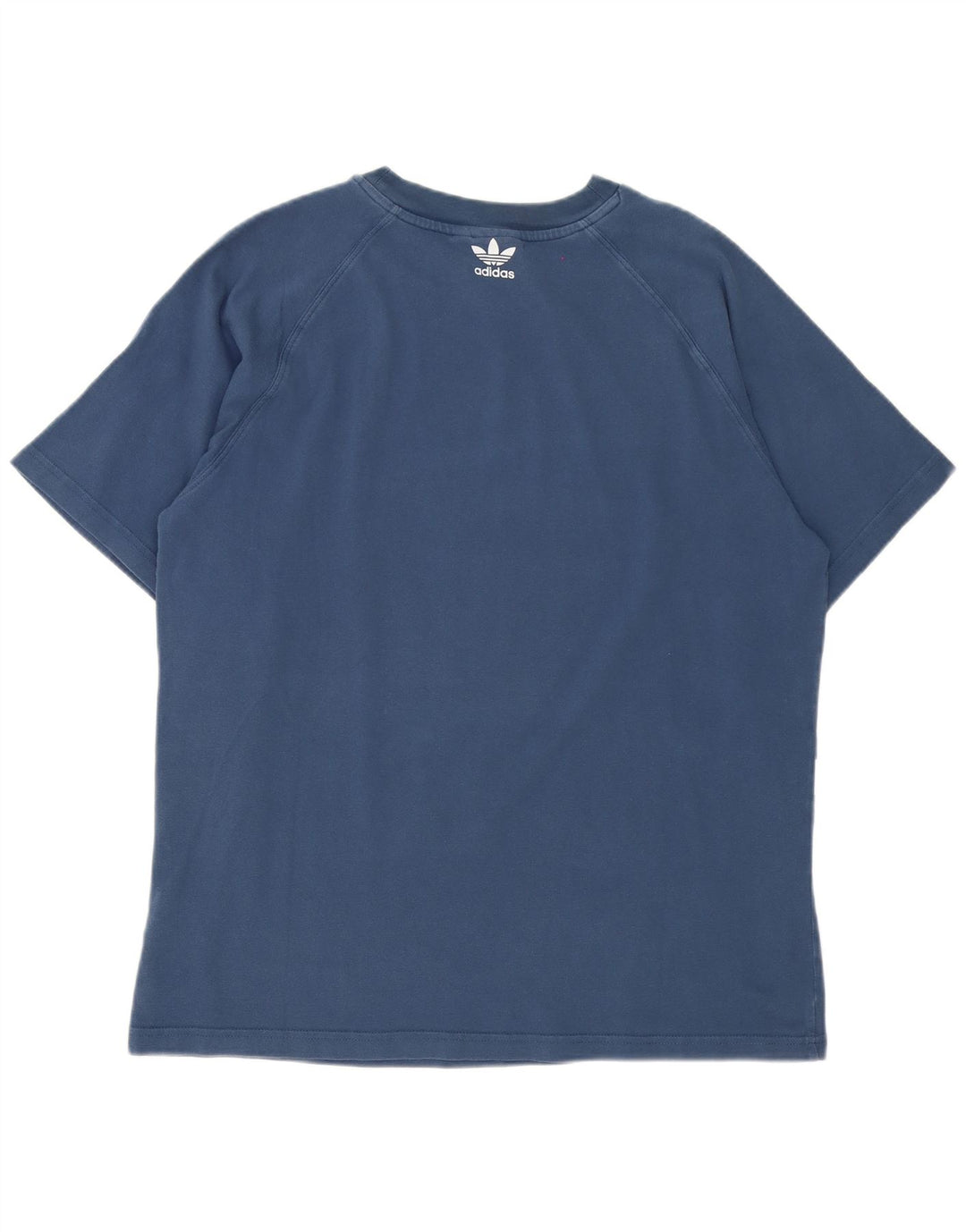 T-shirt grafica da uomo Adidas Top in cotone blu medio