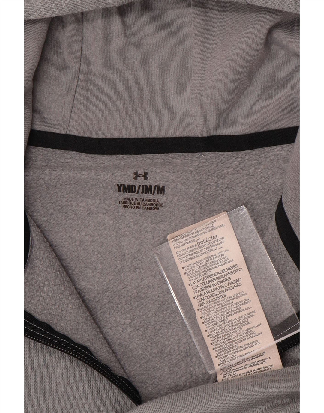 Maglione con cappuccio e zip grafica per ragazzi UNDER ARMOUR 9-10 anni Grigio medio