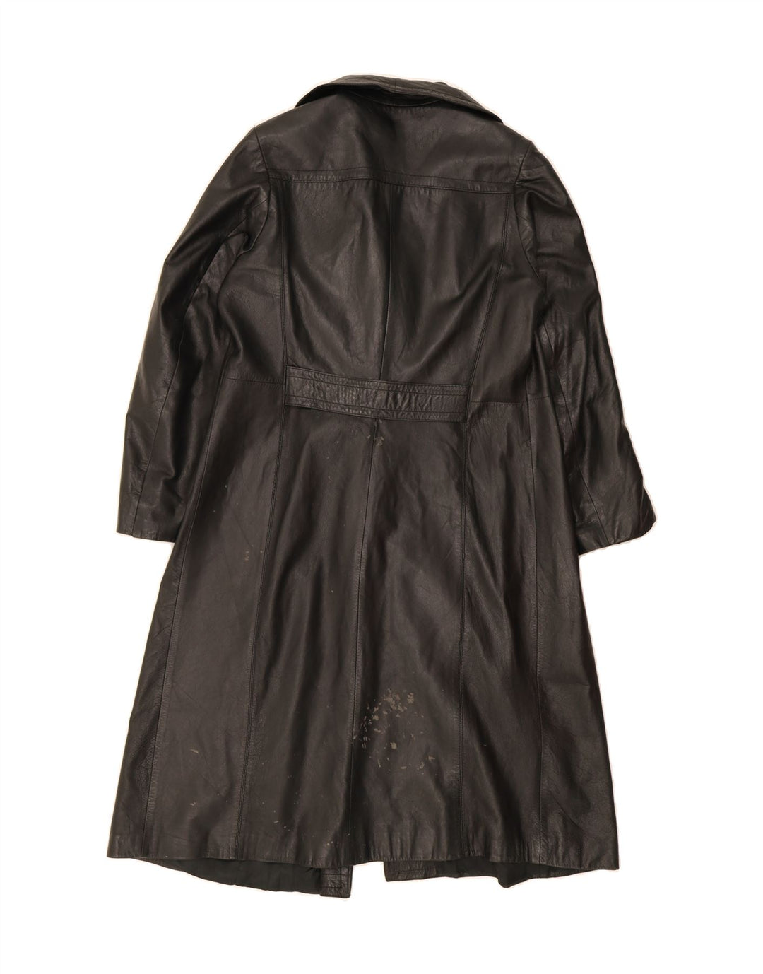 VINTAGE Womens Leather Coat UK 14 Medium Black Leather Vintage Vintage and Second-Hand Vintage from Messina Hembry 