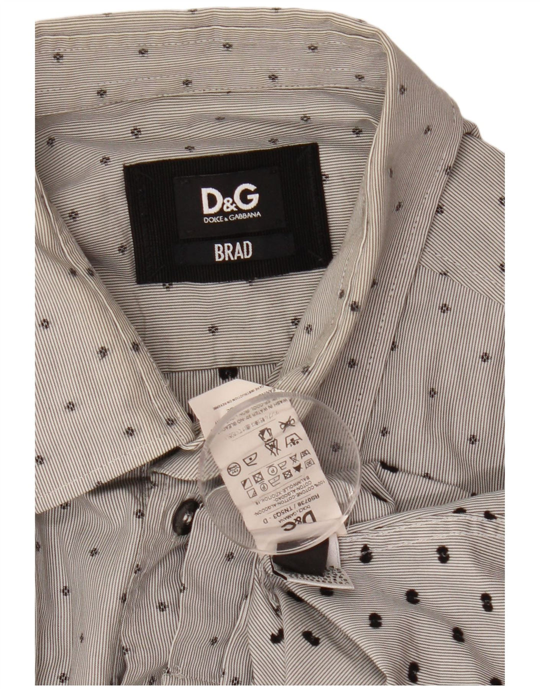 DOLCE & GABBANA Camicia BRAD da uomo in cotone maculato grigio medio