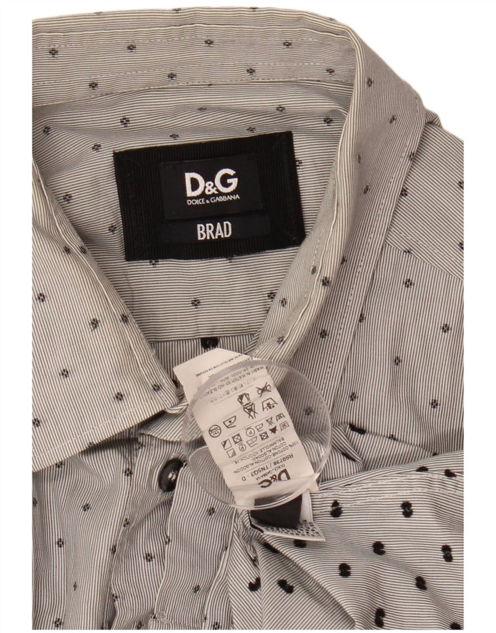DOLCE & GABBANA Camicia BRAD da uomo in cotone maculato grigio medio