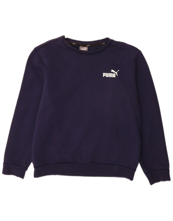 PUMA Felpa da uomo Maglione piccolo blu navy in cotone