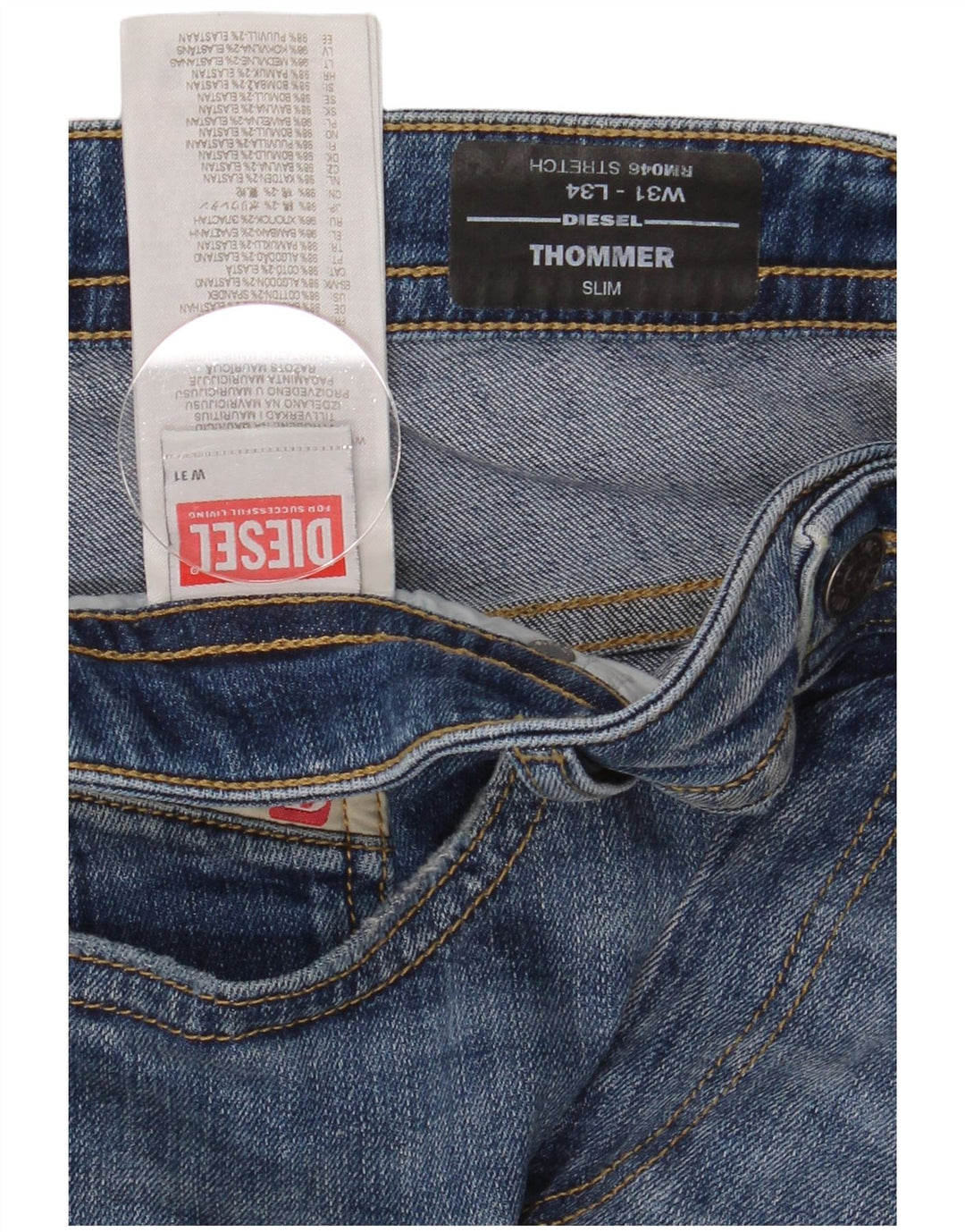 Jeans slim da uomo Diesel Thommer W31 L34 cotone blu