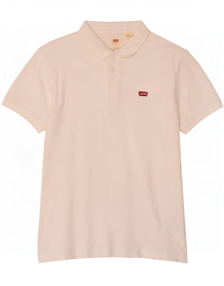 Polo Levi's da uomo standard piccola in cotone bianco