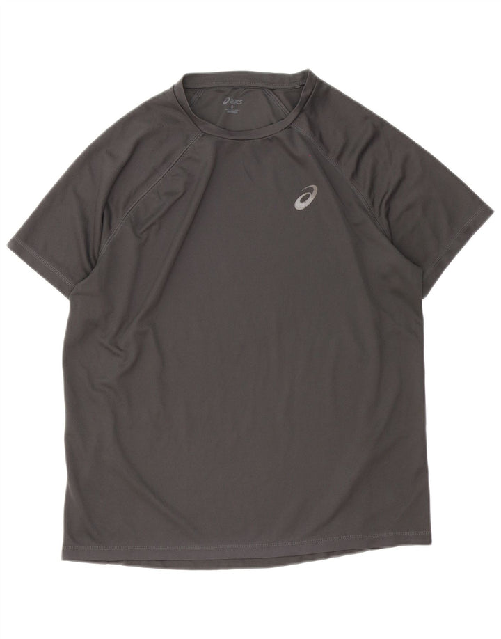 T-shirt da uomo Asics Top grande in poliestere grigio