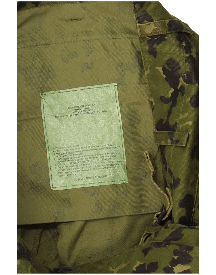 Pantaloni cargo dritti da uomo vintage W34 L32 poliestere mimetico kaki