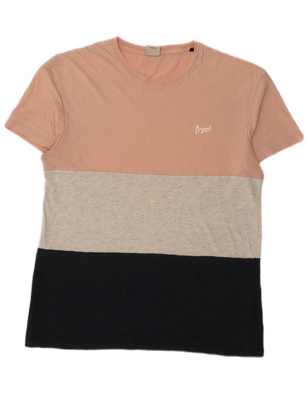 JACK & JONES T-shirt da uomo Top in cotone color block medio multicolore