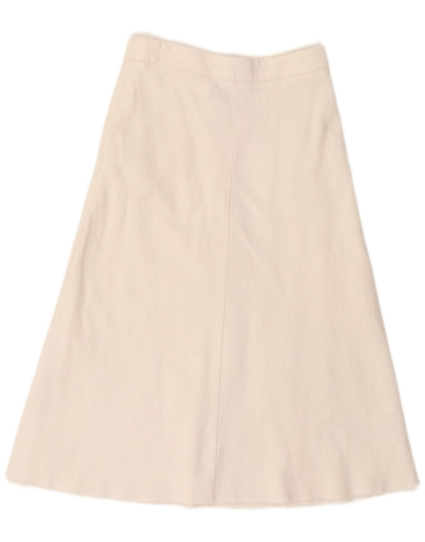 Gonna a trapezio a vita alta da donna Zara piccola W26 cotone bianco