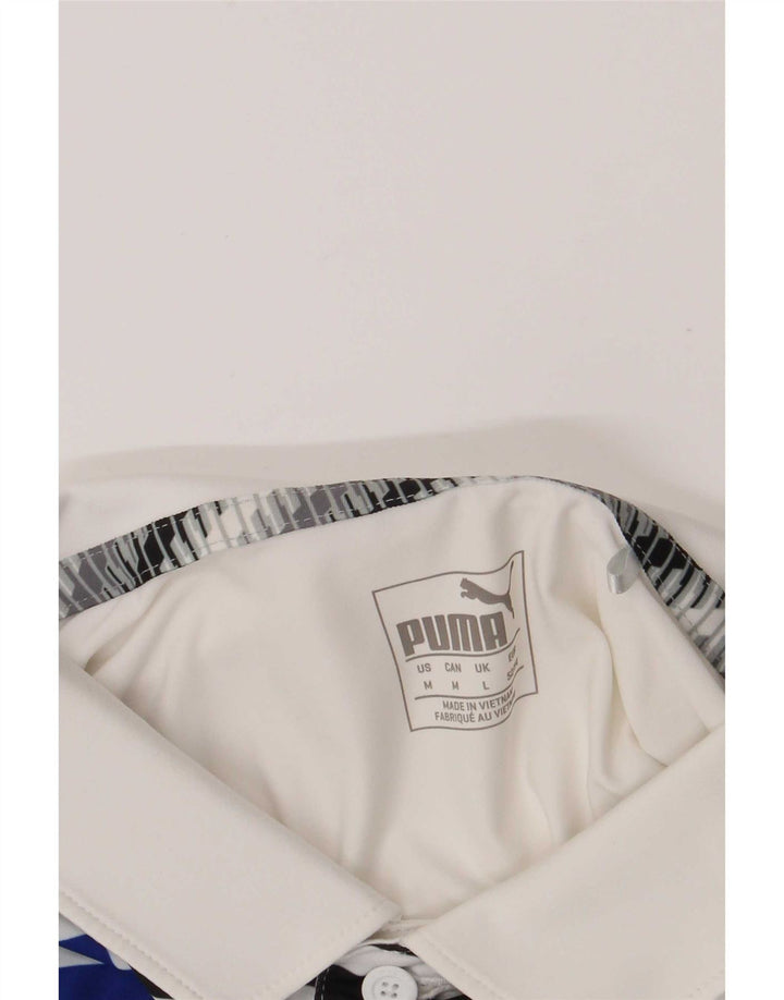 Polo Puma da uomo color block bianco medio