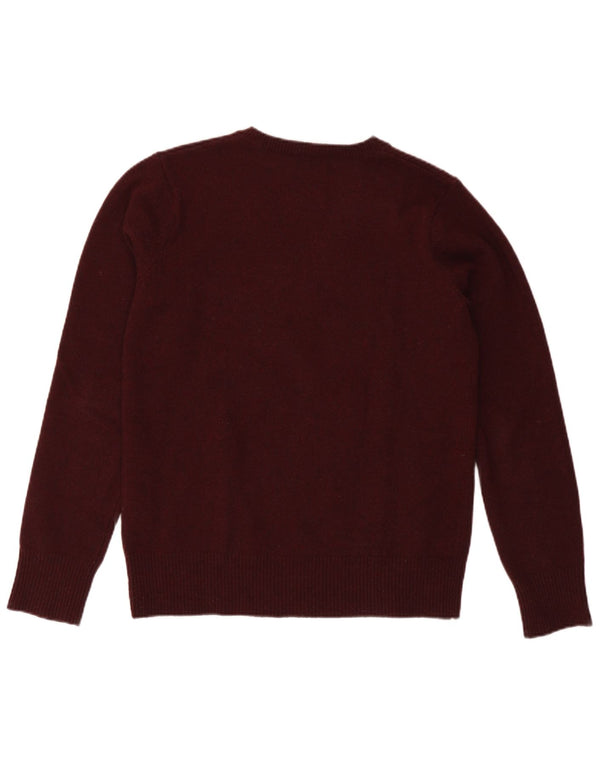 Maglione da donna con scollo a V Gant UK 14 Lana d'agnello bordeaux grande
