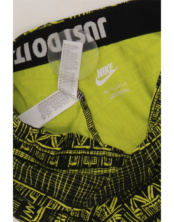 Leggings Nike da donna con motivo astratto UK 6 XS cotone giallo
