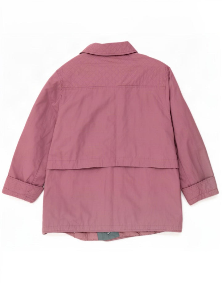 Giacca pratica da donna vintage vestibilità ampia UK 18 XL poliestere viola