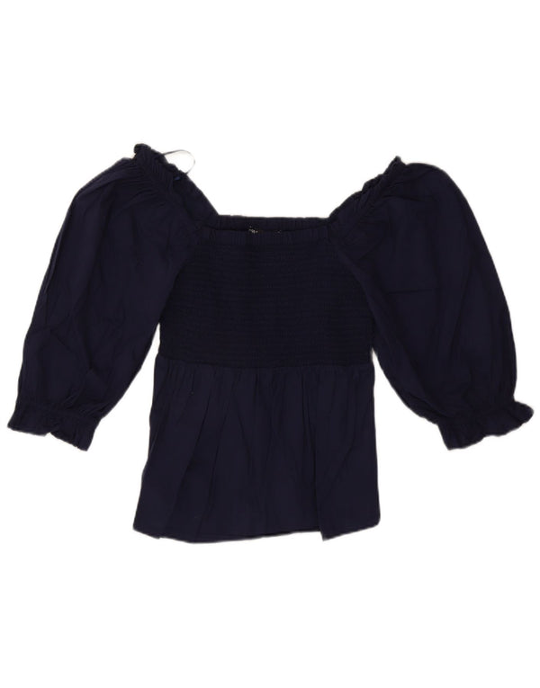 Marks & Spencer - Top corto con maniche a 3/4 da donna, UK 8, piccolo, blu navy